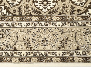 Cream Floral Kirman 6X6 Oriental Square Rug