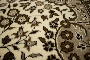 Cream Floral Kirman 6X6 Oriental Rug