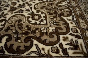 Cream Floral Kirman 5X5 Oriental Square Rug