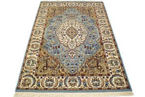Blue Floral Kirman 4X6 Oriental Rug
