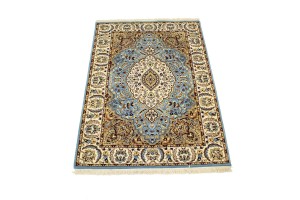 Blue Floral Kirman 4X6 Oriental Rug