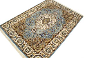 Blue Floral Kirman 4X6 Oriental Rug