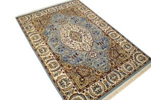 Blue Floral Kirman 4X6 Oriental Rug