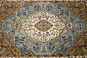 Blue Floral Kirman 4X6 Oriental Rug