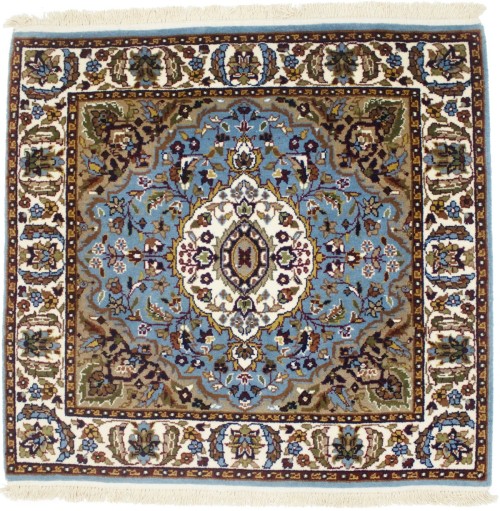 Blue Floral Kirman 3X3 Oriental Square Rug