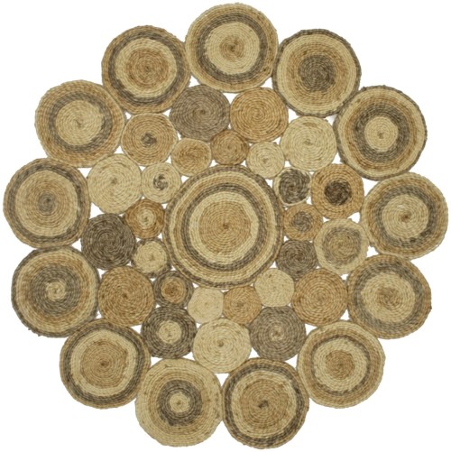 Reversible Braided Style 4X4 Jute Modern Round Rug