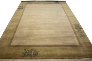 Beige Floral Chinese Style 8X11 Modern Oriental Rug