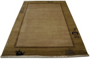 Beige Floral Chinese Style 8X11 Modern Oriental Rug