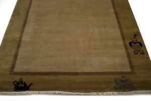 Beige Floral Chinese Style 8X11 Modern Oriental Rug