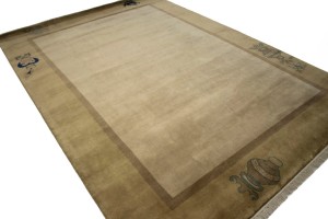 Beige Floral Chinese Style 8X11 Modern Oriental Rug