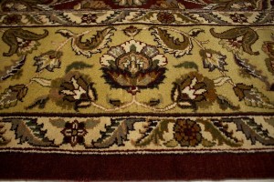 Maroon Red Floral 9X12 Indo-Kashan Oriental Rug