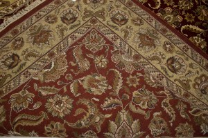 Maroon Red Floral 9X12 Indo-Kashan Oriental Rug