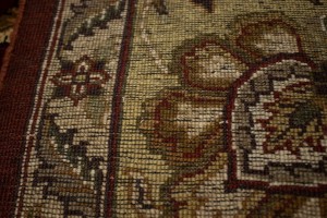 Maroon Red Floral 9X12 Indo-Kashan Oriental Rug