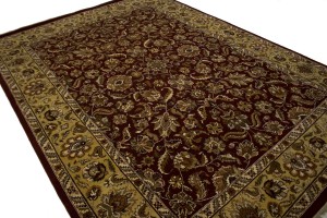 Maroon Red Floral 9X12 Indo-Kashan Oriental Rug