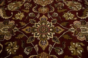 Maroon Red Floral 9X12 Indo-Kashan Oriental Rug