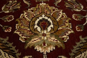 Maroon Red Floral 9X12 Indo-Kashan Oriental Rug