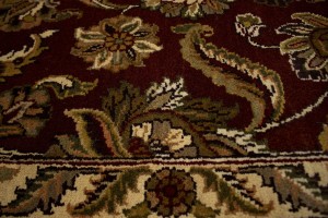 Maroon Red Floral 9X12 Indo-Kashan Oriental Rug