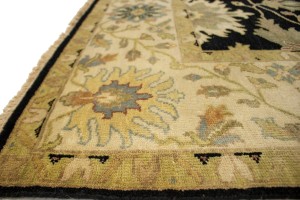 Black Floral 8X11 Osh Chobi Peshawar Oriental Rug