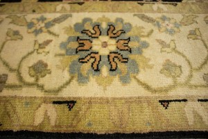 Black Floral 8X11 Osh Chobi Peshawar Oriental Rug