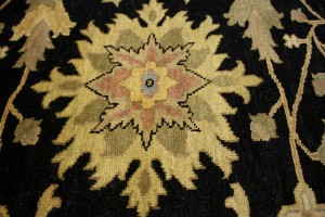 Black Floral 8X11 Osh Chobi Peshawar Oriental Rug