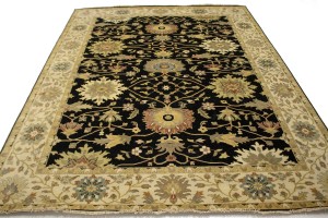 Black Floral 8X11 Osh Chobi Peshawar Oriental Rug