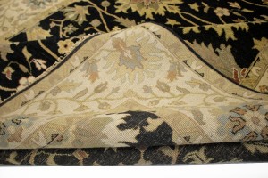 Black Floral 8X11 Osh Chobi Peshawar Oriental Rug