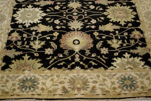 Black Floral 8X11 Osh Chobi Peshawar Oriental Rug