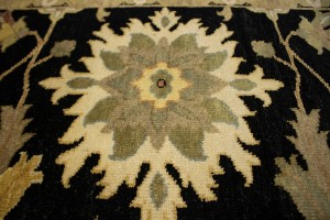 Black Floral 8X11 Osh Chobi Peshawar Oriental Rug