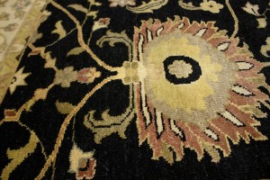 Black Floral 8X11 Osh Chobi Peshawar Oriental Rug