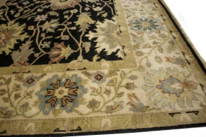 Black Floral 8X10 Osh Chobi Peshawar Oriental Rug
