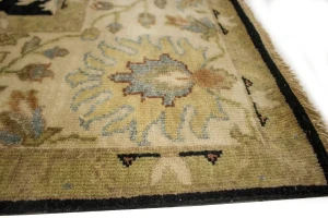 Black Floral 8X10 Osh Chobi Peshawar Oriental Rug