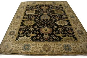 Black Floral 8X10 Osh Chobi Peshawar Oriental Rug