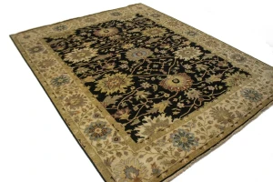 Black Floral 8X10 Osh Chobi Peshawar Oriental Rug