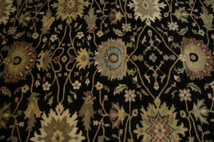 Black Floral 8X10 Osh Chobi Peshawar Oriental Rug