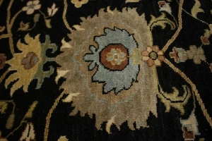Black Floral 8X10 Osh Chobi Peshawar Oriental Rug