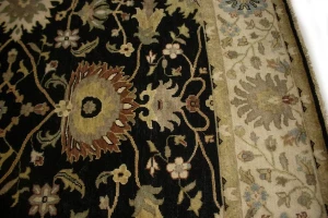 Black Floral 8X10 Osh Chobi Peshawar Oriental Rug