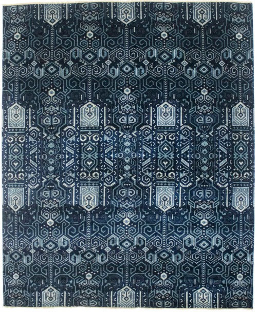 Dark Navy & Gray 8X10 Contemporary Rug