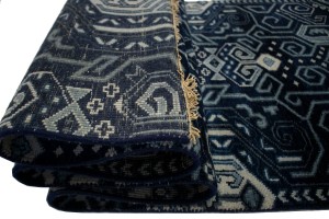 Dark Navy & Gray 3X10 Contemporary Rug