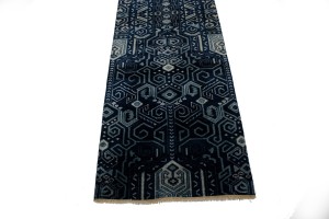 Dark Navy & Gray 3X10 Contemporary Rug