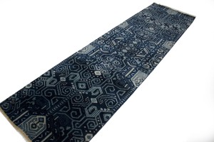 Dark Navy & Gray 3X10 Contemporary Rug