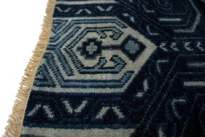 Dark Navy & Gray 3X10 Contemporary Rug