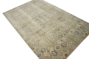Cream Geometric 5X8 Contemporary Rug