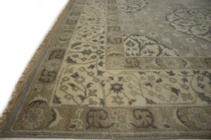 Gray Floral 8X10 Oushak Chobi Oriental Rug
