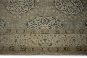 Gray Floral 8X10 Oushak Chobi Oriental Rug