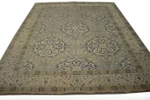 Gray Floral 8X10 Oushak Chobi Oriental Rug