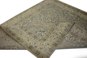 Gray Floral 8X10 Oushak Chobi Oriental Rug