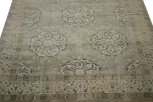 Gray Floral 8X10 Oushak Chobi Oriental Rug