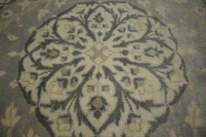 Gray Floral 8X10 Oushak Chobi Oriental Rug
