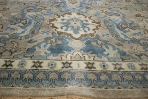 Brownish Gray Floral 9X12 Transitional Osh Chobi Oriental Rug