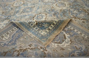 Brownish Gray Floral 9X12 Transitional Osh Chobi Oriental Rug